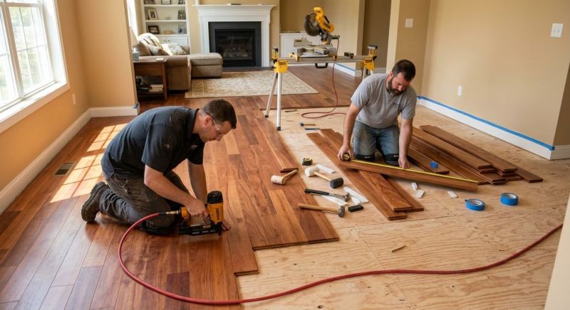 Cherry Floor Installation in Racine, WI