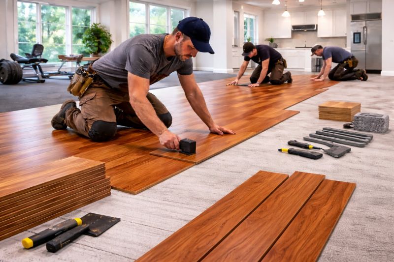 Cherry Floor Installation in Pleasant Prairie, WI