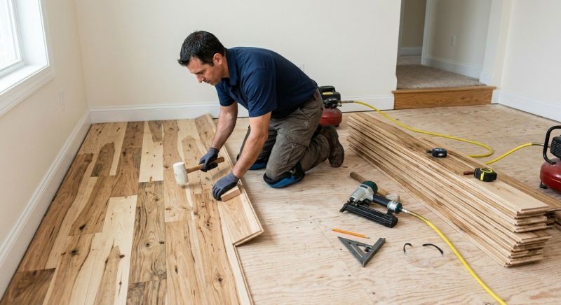 Hickory Floor Installation in Racine, WI