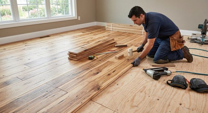 Hickory Floor Installation in Racine, WI