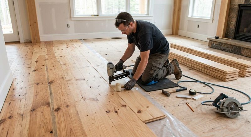 Pine Floor Installation in Racine, WI