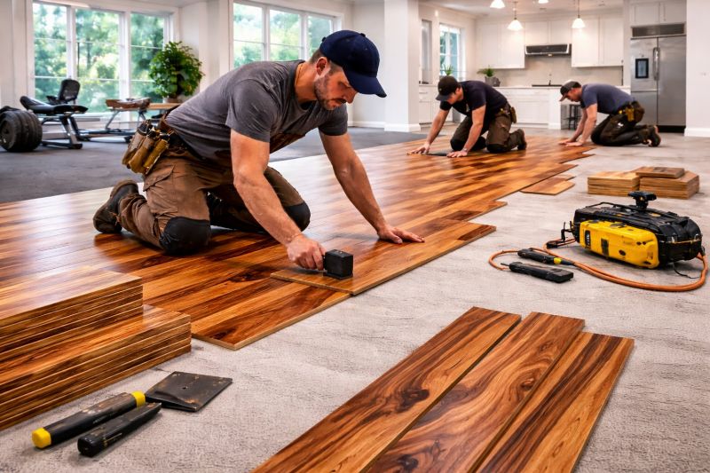 Teak Flooring Installation in Racine, WI