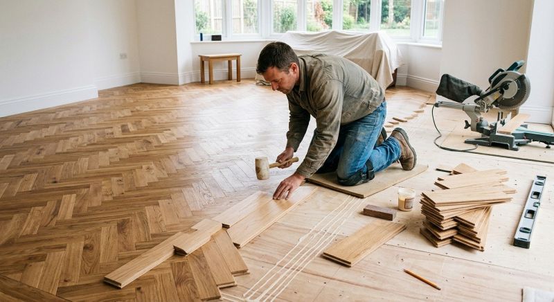 White Oak Floor Installation in Racine, WI